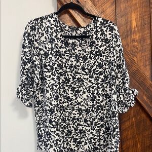Well Worn Black and White Floral Blouse